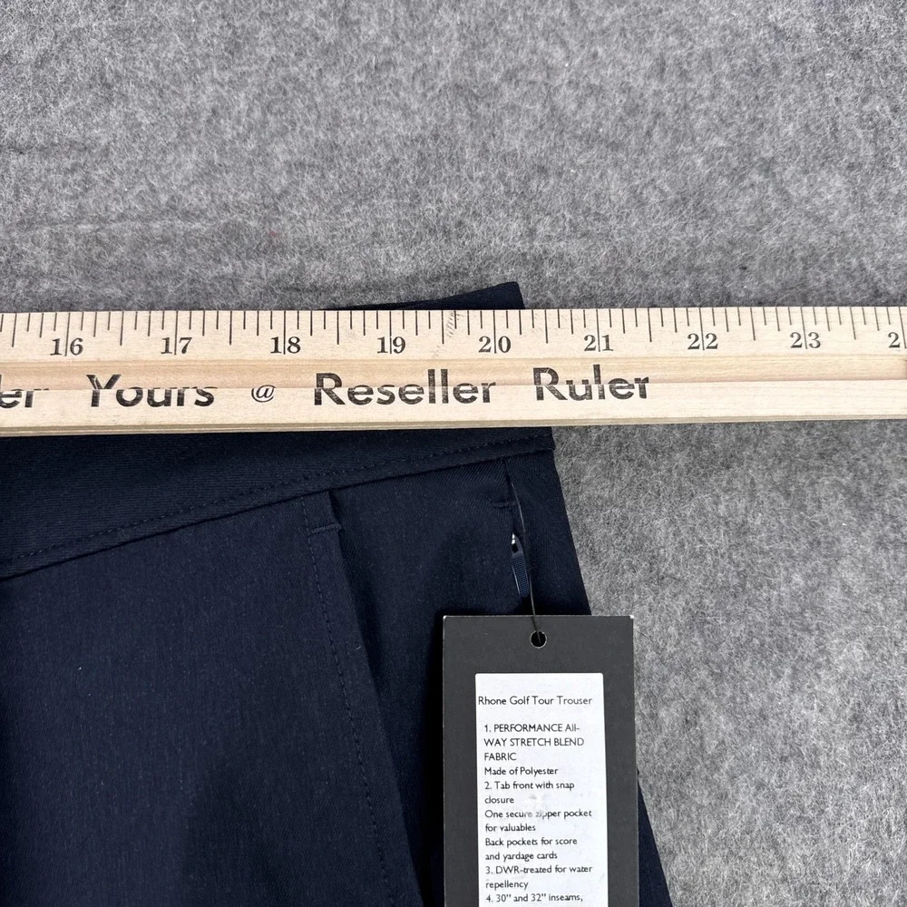 Rhone Golf Tour Trouser Pants Mens 40x32 Navy Stretch Water Resistant Golf